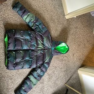 C9 Champion Puffer Snow Jacket Camo Green Neon